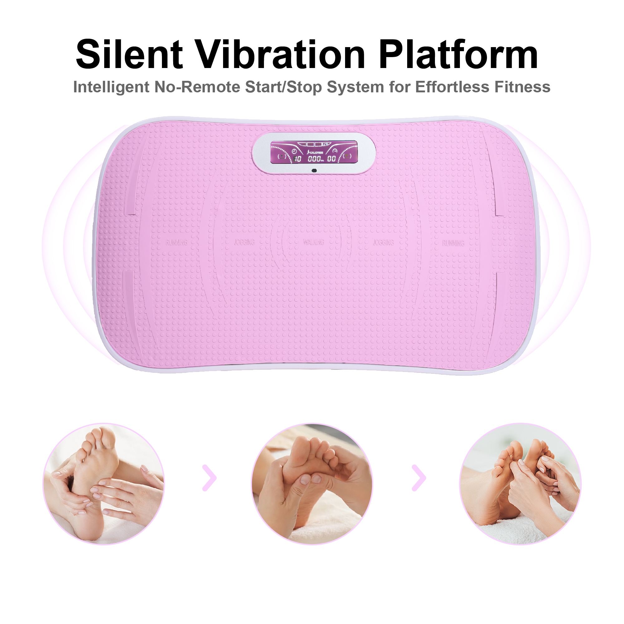 Full Body Vibration Platform Crazy Fitness Massage 10-Frequency Weight Loss & Fat Burner Shaking Machine For Unisex Pink_voghion.com